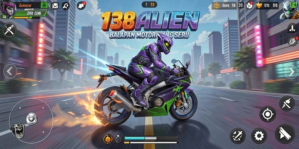 Screenshot gameplay 138ALIEN menunjukkan aksi balapan yang intens dan menarik.