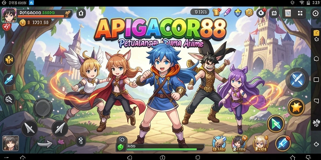 Gameplay seru APIGACOR88 yang penuh dengan aksi anime.