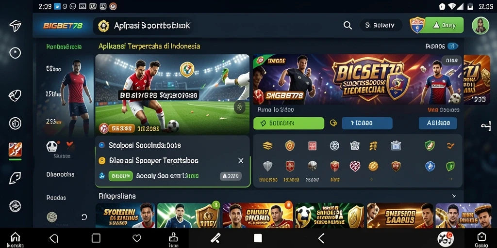Tampilan utama <strong>BIGBET78</strong> yang menampilkan betting odds dan olahraga.