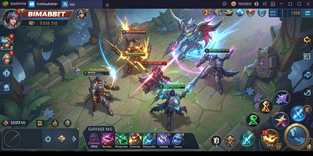 Screenshot gameplay BIMABET yang menunjukkan strategi dan pertempuran intens.