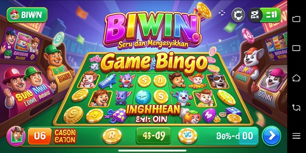 Tampilan menarik dari gameplay Bingo dalam BIWIN.