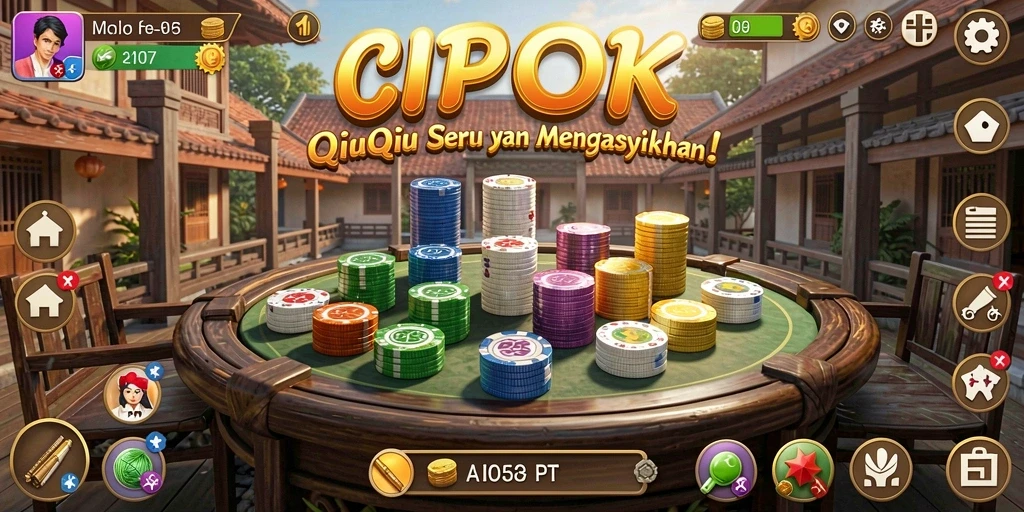 Gameplay seru QiuQiu dalam CIPOK dengan pemain yang bersaing.