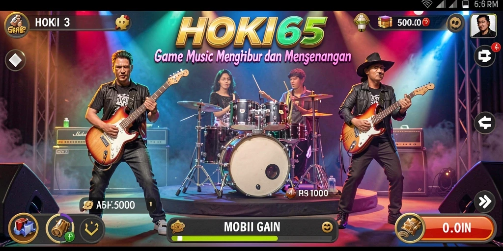 Tampilan gameplay HOKI65 yang dinamis dan penuh ritme.