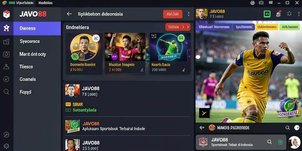 Tampilan antarmuka aplikasi <strong>JAVO88</strong> yang menarik dan interaktif.