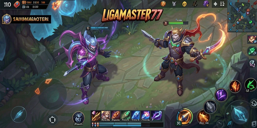 Gameplay seru di LIGAMASTER77 dengan karakter yang beragam.