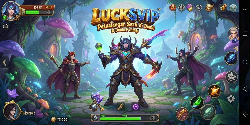 Screenshot gameplay LUCKSVIP yang menunjukkan karakter menjelajahi dunia petualangan.