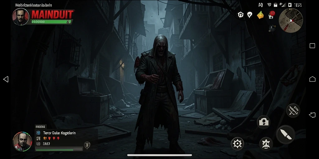 Gameplay menyeramkan di MAINDUIT menakutkan dan mendebarkan.