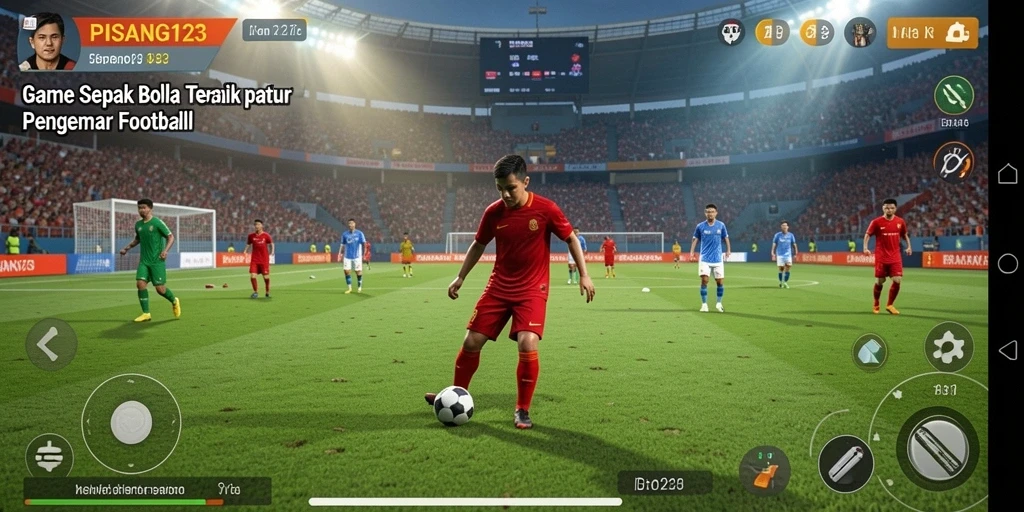 Screenshot PISANG123 menampilkan aksi seru dalam pertandingan sepak bola.