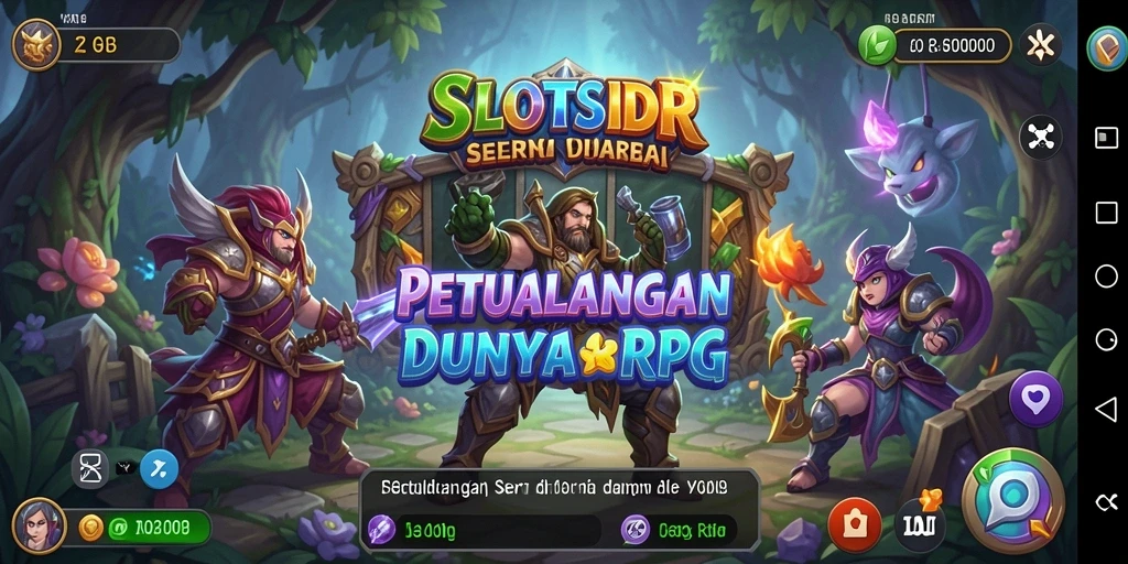 Screenshot utama SLOTSIDR menampilkan karakter dalam aksi di dunia RPG yang dinamis.