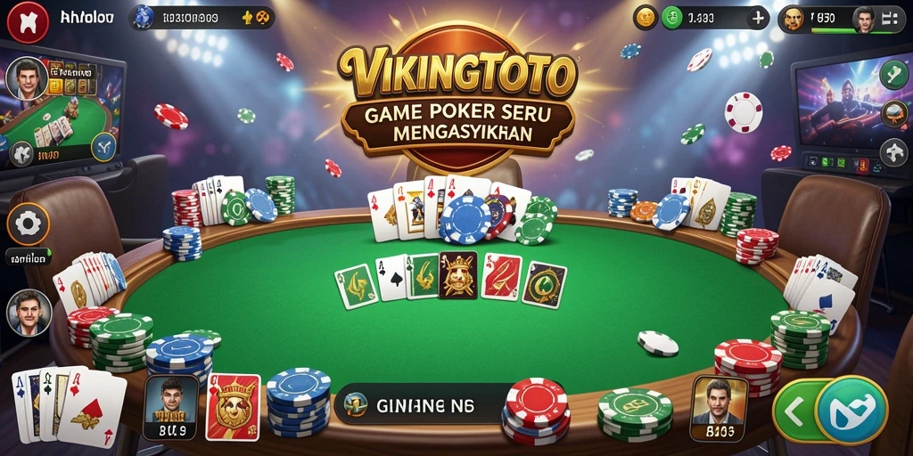 Screenshot gameplay VIKINGTOTO dengan antarmuka Poker yang menawan.