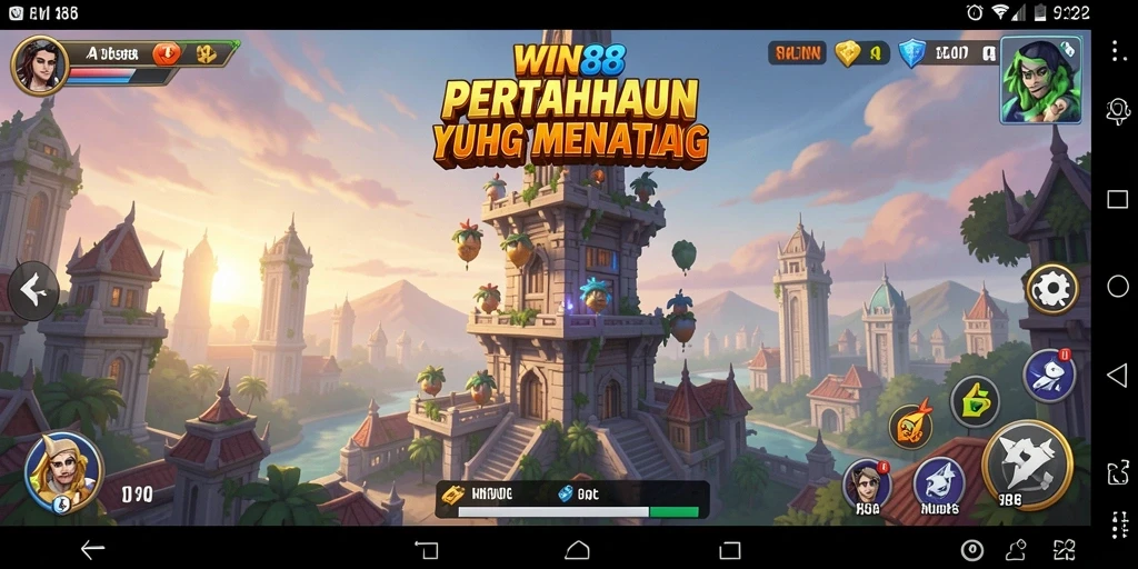 Screenshot gameplay WIN88 yang menunjukkan aksi menara pertahanan.