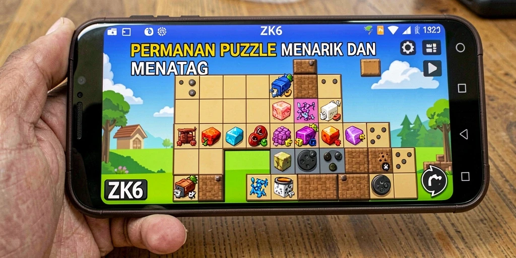 Tampilan gameplay ZK6 yang menantang dan penuh warna.